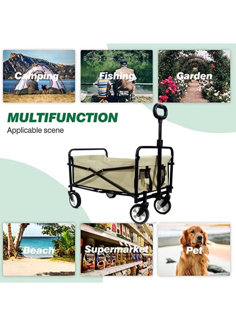 Collapsible Utility Wagon Cart Outdoor Garden Shopping Camping Cart