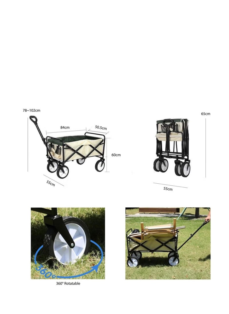 Collapsible Utility Wagon Cart Outdoor Garden Shopping Camping Cart
