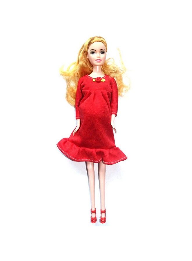 Kunhe Red Real Pregnant Doll Have A Baby In Her Tummy Mom Doll - Image 4