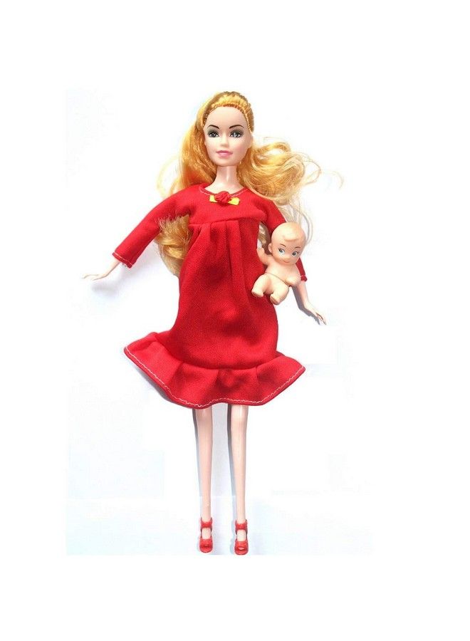 Kunhe Red Real Pregnant Doll Have A Baby In Her Tummy Mom Doll - Image 5