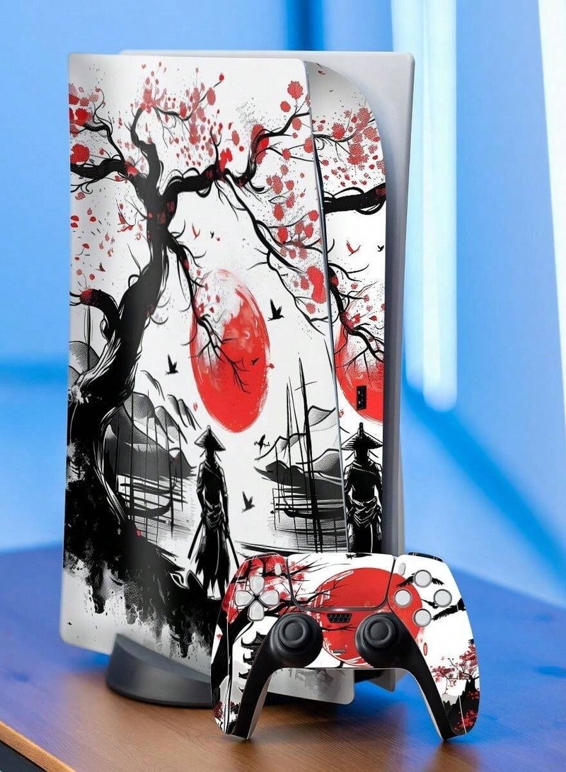PS5 Optical Edition Skin Cover - Japanese Art Design  - Image 2