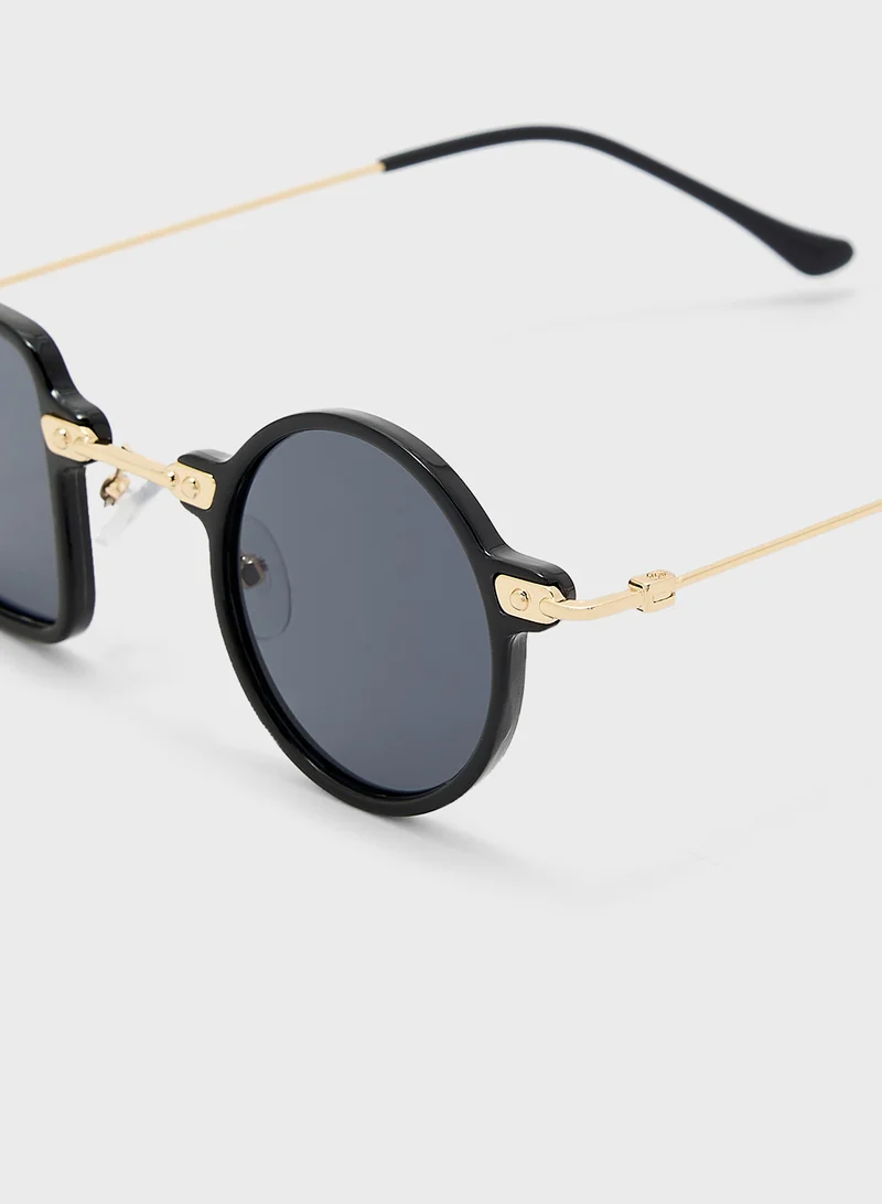Seventy Five Asymmetric Square Round Casual Sunglasses