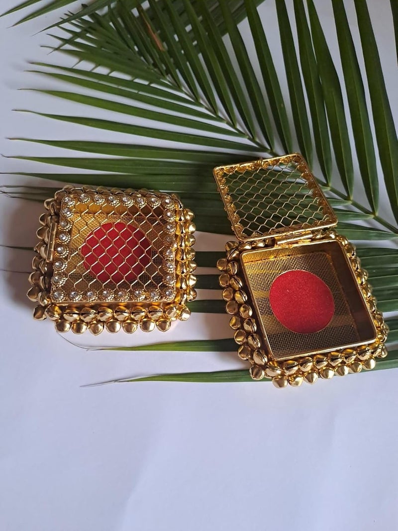 Home Storiee Coin Ginni BoxUnique Gold Silver Shagun Coins Stylish Storage Box Fancy Square Coin Box 6 Pc - Image 2
