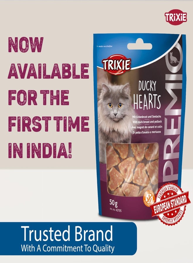 Trixie Cat Treats Combo: Trixie Premio Ducky Hearts Cat Treats, 50 g and 3 Pack of Kittos Sunfish and Chicken Twirls, 35gm - Suitable for All Cat Breeds - Image 2