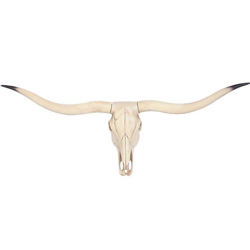 suruim Longhorn Bull Skull Wall Art, Steer Horns Head Decor for Rustic Farmhouse Style, Home & Office - Image 1