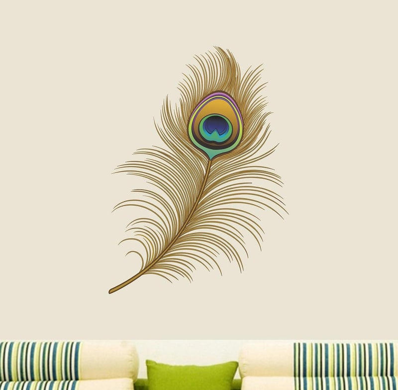 ARS Wall Stickers Beautiful Peacock Feather, Wall Sticker for Living Room/Bedroom/Office and All Decorative Stickers - Image 3