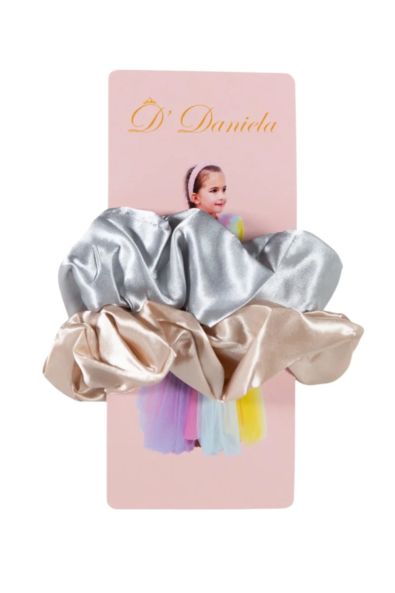 D'Daniela D' Daniela -Ara Silk Scrunchie Set of 2 - Multicolor
