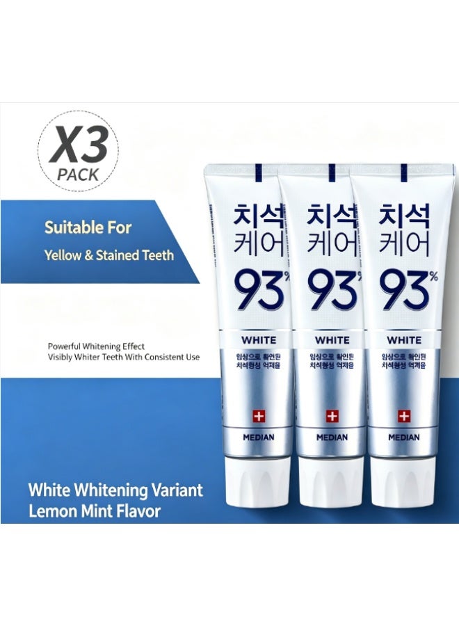 MEDIAN Dental  Care Toothpaste 120g  White Korean Oral Care,Pack of 3 - Image 1