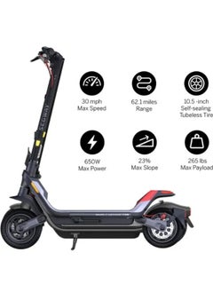 SEGWAY Electric Kick scooter P100Su  650W Motor, 100Km Range & 30Kmh, 10.5'' Tires, Dual Suspension & Brakes, W. Capacity 265Lbs, Commuter E Scooter For Adults  - Image 4