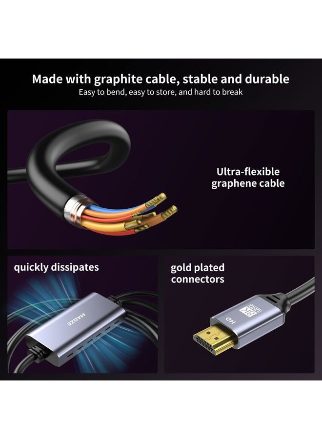 Maqze كابل HDMI إلى Displayport بدقة 8K، محول HDMI 2.1 إلى Displayport 1.4 بدقة 4K@120Hz، طاقة USB، لأجهزة اللابتوب، وحدات معالجة الرسوميات المنفصلة، PS5، وXbox Series X، وشاشات الألعاب - Image 5