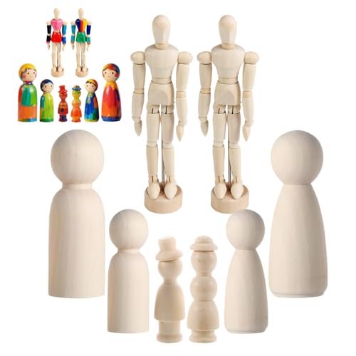 Haniforever Drawing MannequinMini Posable Wooden Figurines DummyArt Drawing Figure Model Dolls for Home Office Desk Dcor Sketching PaintingBody Action Figure Artists Gifts8Pack - Image 1