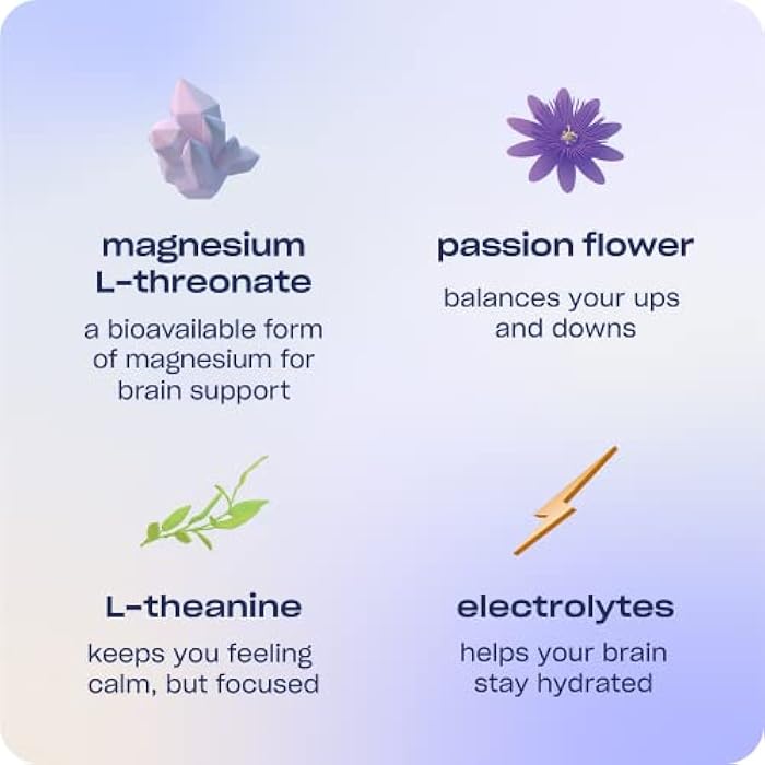 Recess Mood Powder, Calming Magnesium L-Threonate Blend with Passion Flower, L-Theanine, Electrolytes, Magnesium Calm Support Supplement - Gradient Berry Pack of 10 - Image 5