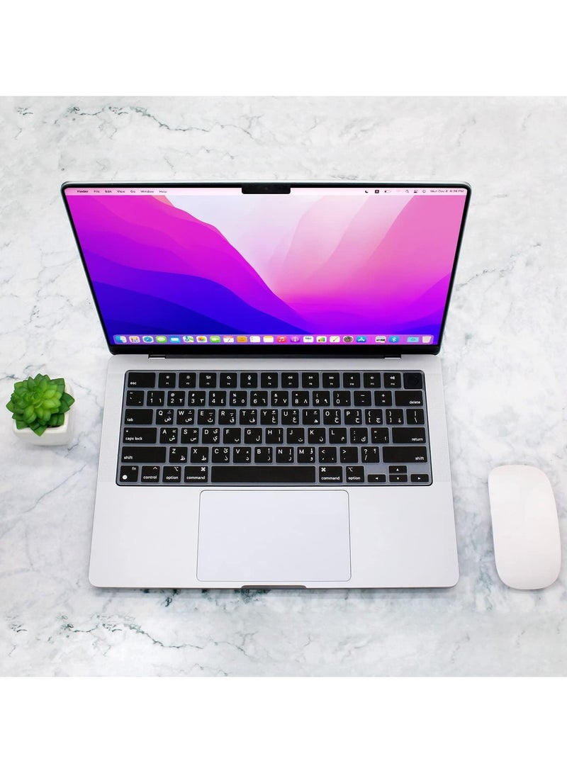 Arisase Ultra Thin Silicone Arabic Language Keyboard Cover for 2022 MacBook Air 13.6" M2 Chip and MacBook Pro 14 & 16 M1 Pro & M1 Max Chip...  - Image 3