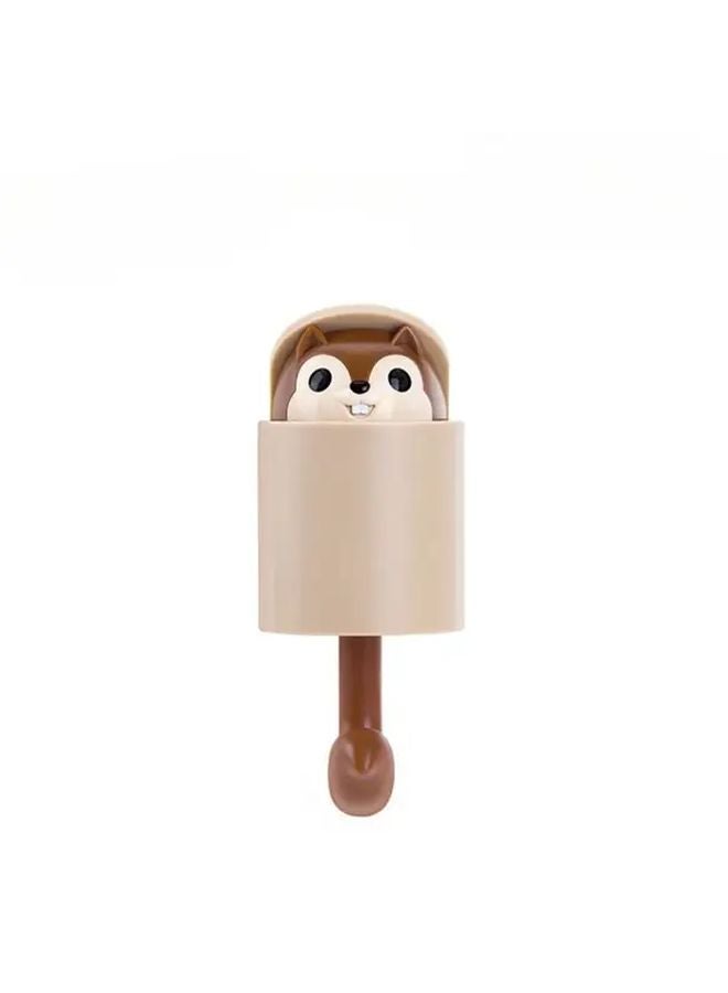 سنجاب رمادي هوك ٢ قطعة حامل مفاتيح قابل للسحب معلق على الحائط تصميم لطيف بلاستيك متين موفر للمساحة منظف مدخل - Image 5