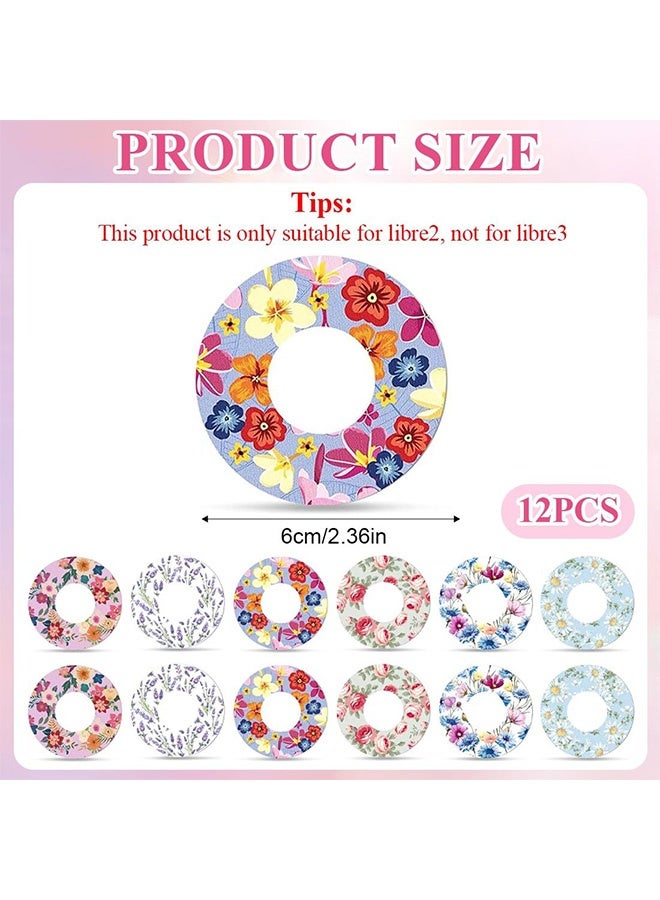 Peachjoy 36 Pack Adhesive Patch with Flowers CGM Patches Waterproof CGM Covers Sweatproof Colored Sensor Continuous Glucose Monitor Protection Cover for Women - Image 4