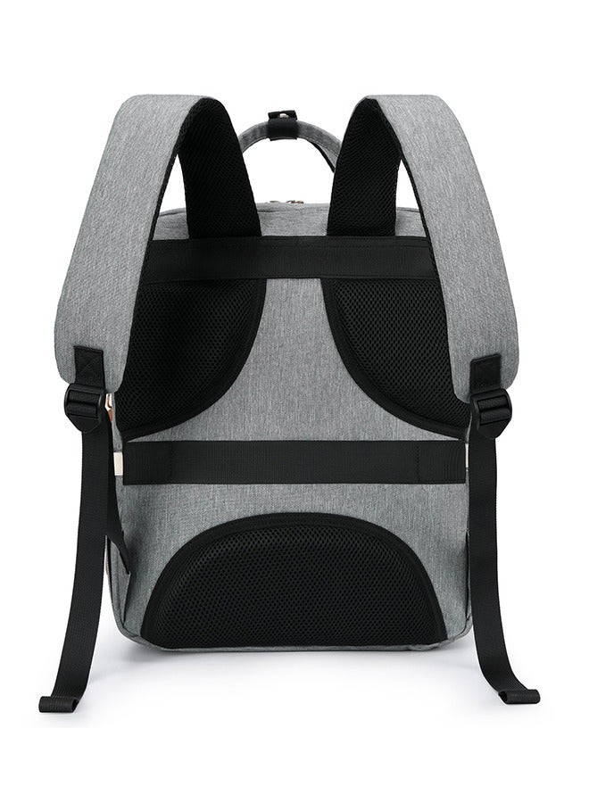 Little Story 2 In 1 Diaper Bag With Sanitizer Bottle Keychain And Stroller Hooks - Grey - Image 4