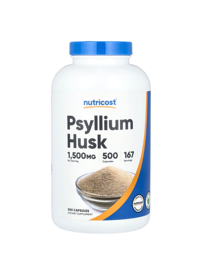 Psyllium Husk, 500 Capsules (500 mg per Capsule)