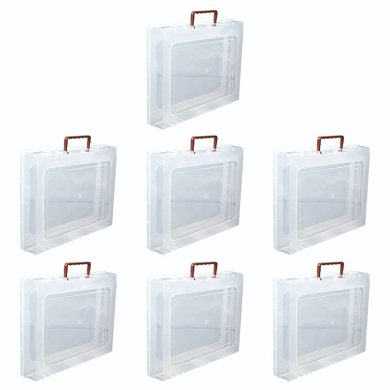 DARKZONE Plastic matte Finish Multipurpose Rectangular Storage Boxes for Saree Laptop Books Transparent Medium RAJKUMARI SET OF 7 - Image 1
