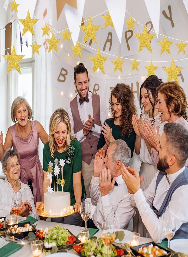KEEPARTY 120 PCS Glitter Gold Five Star Cutouts Paper Star Cutouts Gold Star Cutouts for Bulletin Board Stars Classroom Wall Party Decoration Supply 3 Sizes 3.1inch 4.7inch 6.2inch - Image 3