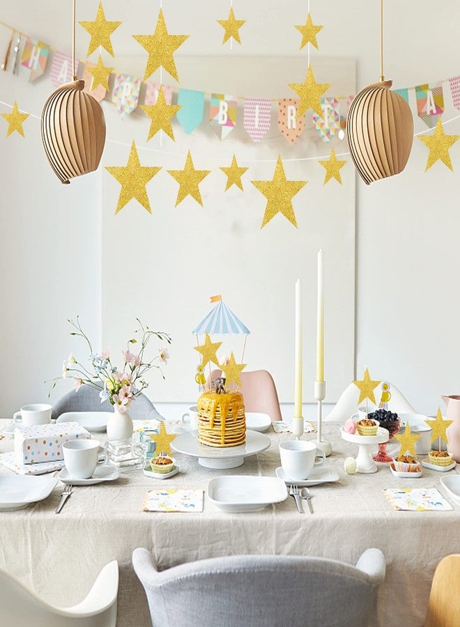 KEEPARTY 120 PCS Glitter Gold Five Star Cutouts Paper Star Cutouts Gold Star Cutouts for Bulletin Board Stars Classroom Wall Party Decoration Supply 3 Sizes 3.1inch 4.7inch 6.2inch - Image 4