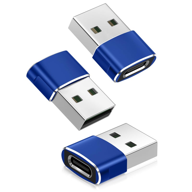 Basesailor USB to USB C Adapter 3Pack,Type C Female to USB A Male Cable Converter for MacBook Pro,iMac,PC,Laptop,Computer,Samsung Galaxy Note 10 20 S20 S21 S22 S23,Google Pixel 5 4 4A 3 3A 2 XL - Image 1