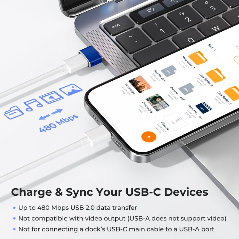 Basesailor USB to USB C Adapter 3Pack,Type C Female to USB A Male Cable Converter for MacBook Pro,iMac,PC,Laptop,Computer,Samsung Galaxy Note 10 20 S20 S21 S22 S23,Google Pixel 5 4 4A 3 3A 2 XL - Image 4