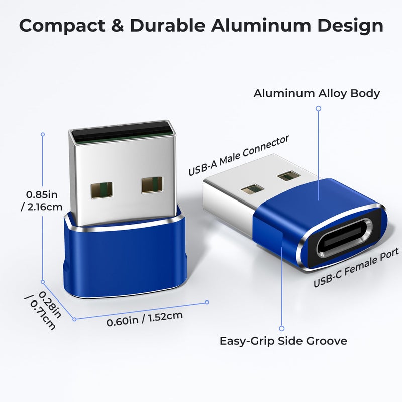 Basesailor USB to USB C Adapter 3Pack,Type C Female to USB A Male Cable Converter for MacBook Pro,iMac,PC,Laptop,Computer,Samsung Galaxy Note 10 20 S20 S21 S22 S23,Google Pixel 5 4 4A 3 3A 2 XL - Image 5