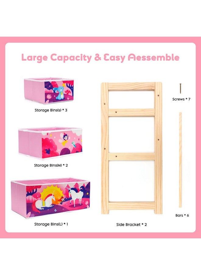 Jomifin Kids Toy Organizer for Boys Girls, 6 Storage Bins Large Storage Capacity Best Toy Storage Solution for Playroom, Nursery (Pink) - Image 4