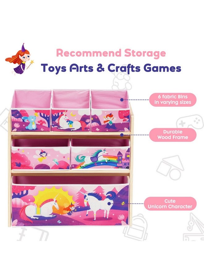 Jomifin Kids Toy Organizer for Boys Girls, 6 Storage Bins Large Storage Capacity Best Toy Storage Solution for Playroom, Nursery (Pink) - Image 3