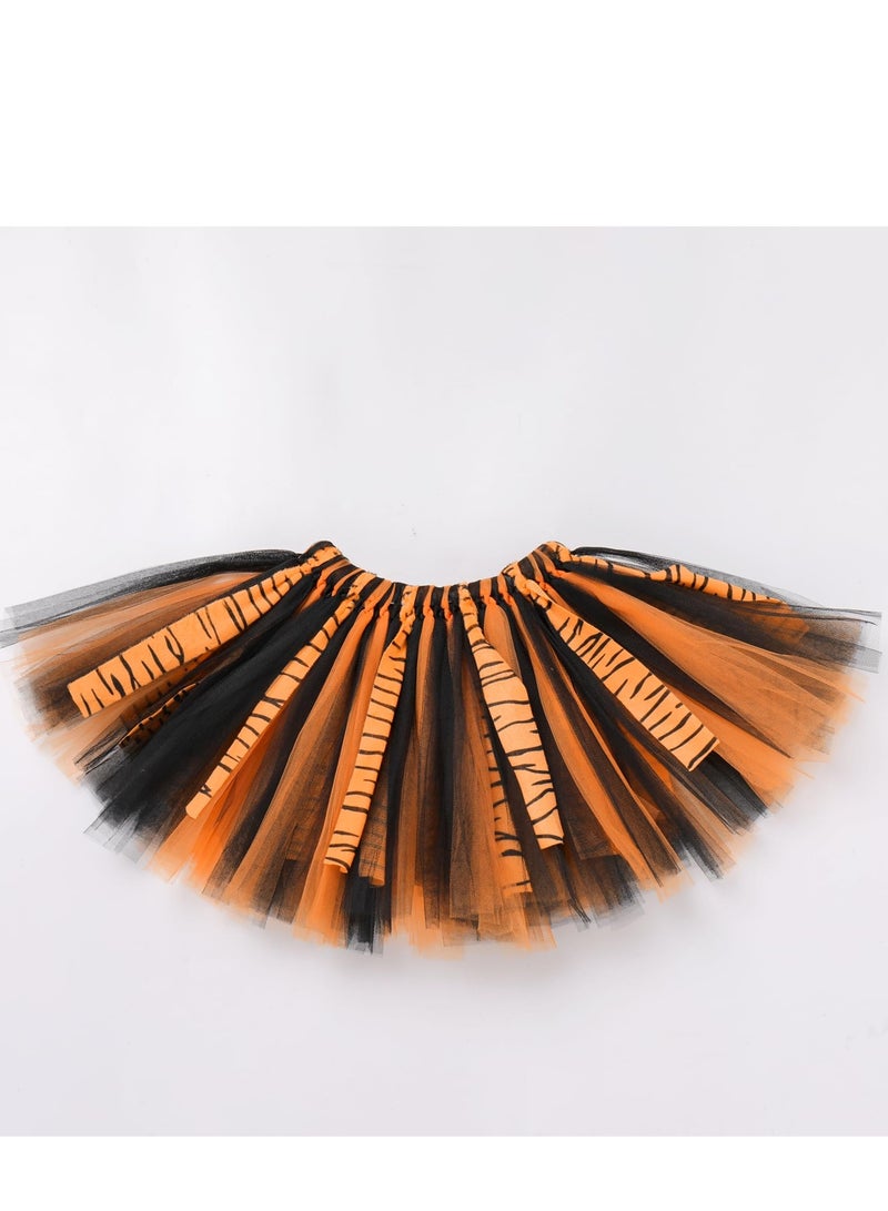 Animal Cosplay Costume, Tiger Costume Headband, Tutu Skirt And Tail, Suitable for Kids Cosplay Birthday Party Stage Performance