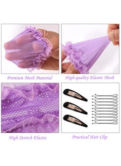 KKTOCHVC KKTOCHVC Bun Dancer Hairnet - 6 Count Reusable Colored Lace Elastic Mesh Bun Covers for Women & Girls, Ideal for Ballet, Skating, Gymnastics, Dance & Everyday Use  - Image 4