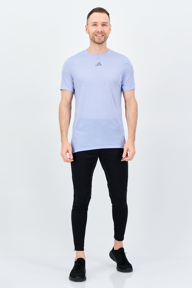 Adidas Men Sportswear Fit Short Sleeve Running T Shirt, Blue - Image 4