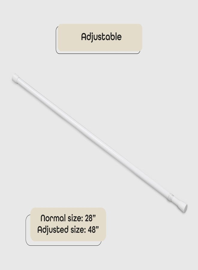 Achim Fantasia Spring Tension Curtain Rod for windows, 28"- 48" adjustable width, 7/16" Diameter - White - Tension Mount Telescoping Rod Easy to Install Tool-Free Installation - Image 3