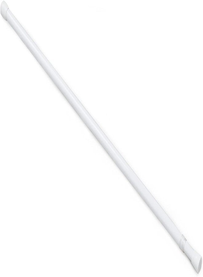 Achim Fantasia Spring Tension Curtain Rod for windows, 28"- 48" adjustable width, 7/16" Diameter - White - Tension Mount Telescoping Rod Easy to Install Tool-Free Installation - Image 1