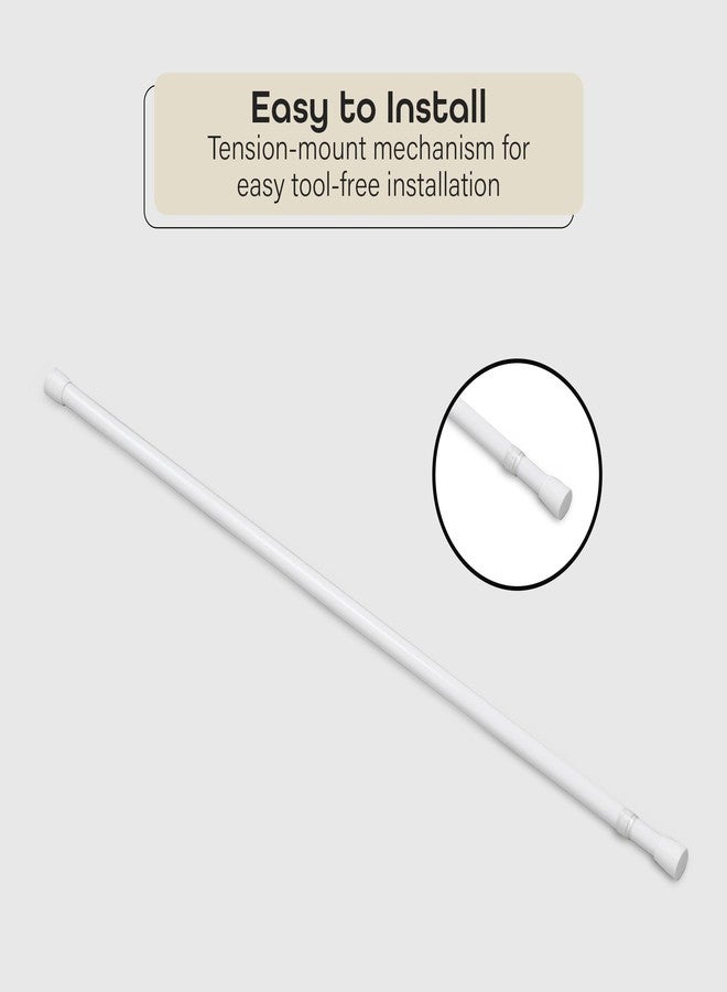 Achim Fantasia Spring Tension Curtain Rod for windows, 28"- 48" adjustable width, 7/16" Diameter - White - Tension Mount Telescoping Rod Easy to Install Tool-Free Installation - Image 4