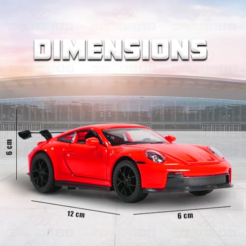 Wembley Porsche Die-Cast Toy Car for Kids | 1:32 Scale Metal Car Model with Openable Doors, Light & Engine Sound | Pull Back Action Realistic Collectible Car Toys for Boys - Image 2