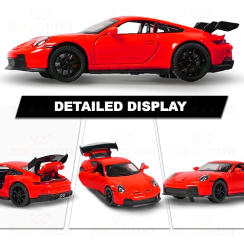 Wembley Porsche Die-Cast Toy Car for Kids | 1:32 Scale Metal Car Model with Openable Doors, Light & Engine Sound | Pull Back Action Realistic Collectible Car Toys for Boys - Image 3