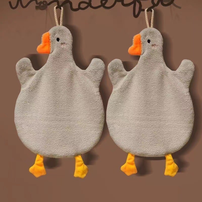Cute Goose Hand Towel Coral Fleece 35x20 cm - Image 4