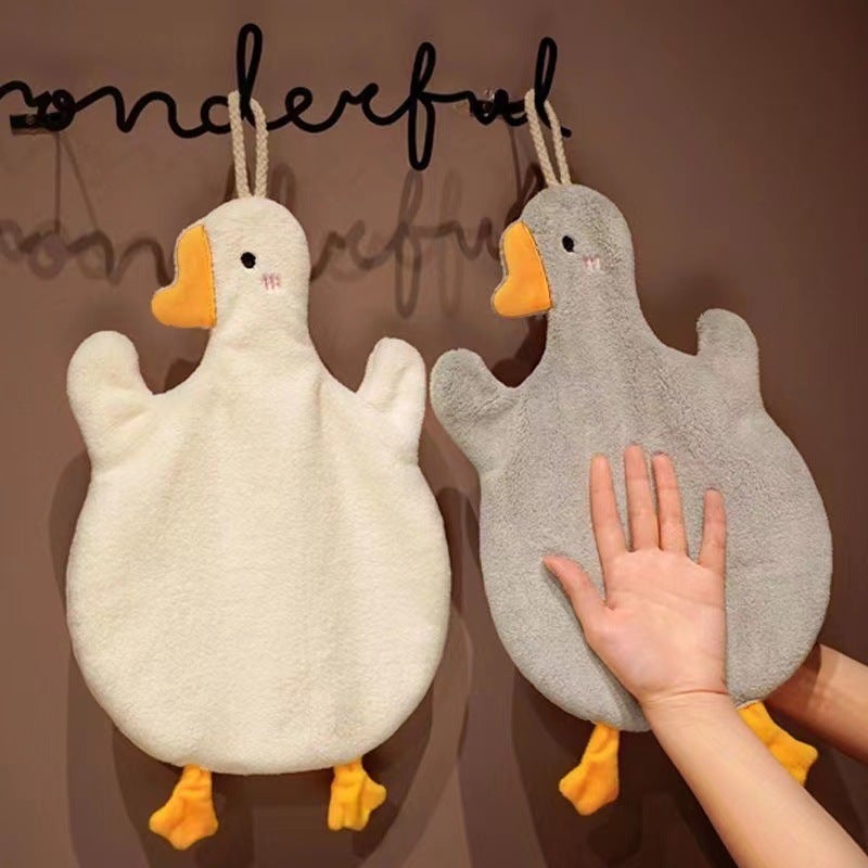 Cute Goose Hand Towel Coral Fleece 35x20 cm - Image 1