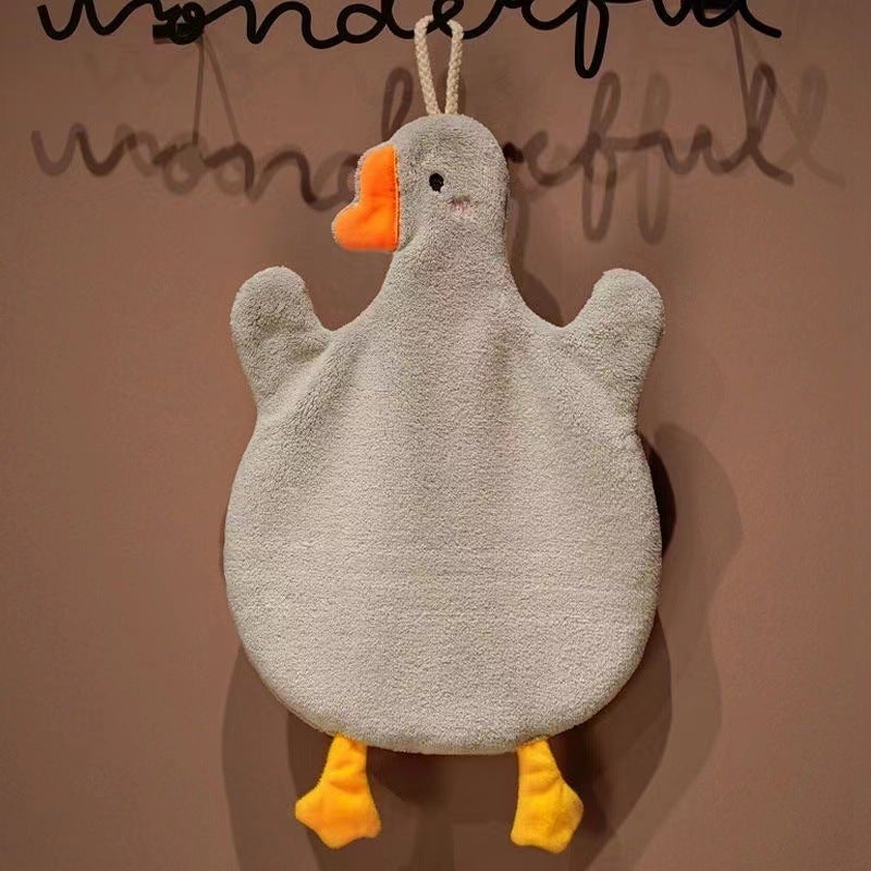 Cute Goose Hand Towel Coral Fleece 35x20 cm - Image 2