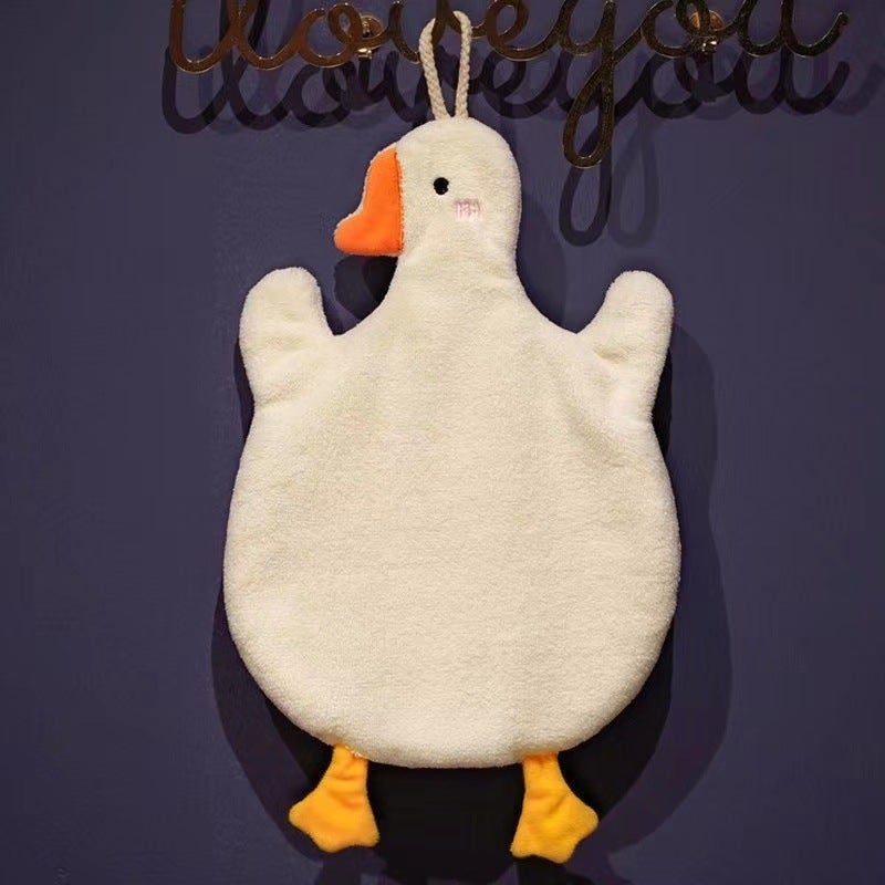 Cute Goose Hand Towel Coral Fleece 35x20 cm - Image 3