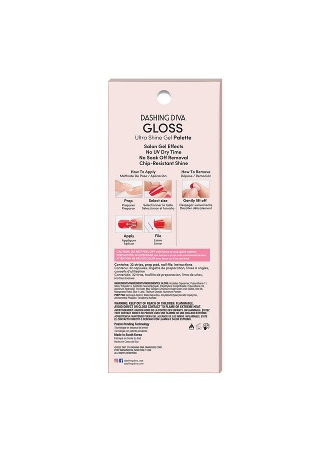 DASHING DIVA Gloss Nail Strips Gleam Queen | Uv Free Chip Resistant Long Lasting Gel Nail Stickers | Contains 32 Nail Wraps 1 Prep Pad 1 Nail File  - Image 3