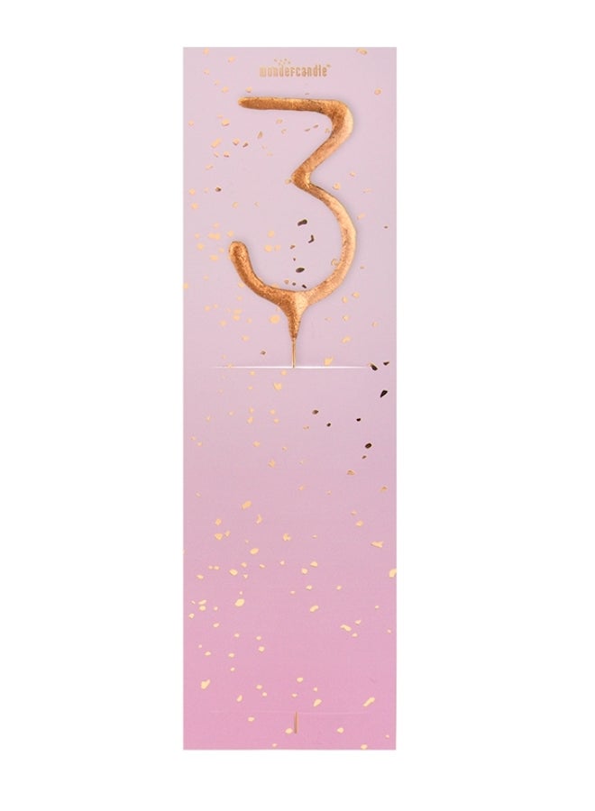 Wondercandle شمعة متلألئة باللون الوردي الذهبي - رقم 3 - Image 3