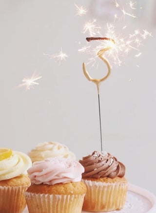 Rose Gold Sparkler Candle - Number 3 - view 2