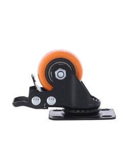 BMB tools 2-Piece 40mm Orange PVC Medium Duty Ball Bearing Caster - Swivel with Brake - Plate  - Image 2