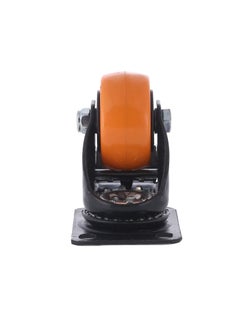 BMB tools 2-Piece 40mm Orange PVC Medium Duty Ball Bearing Caster - Swivel with Brake - Plate  - Image 4
