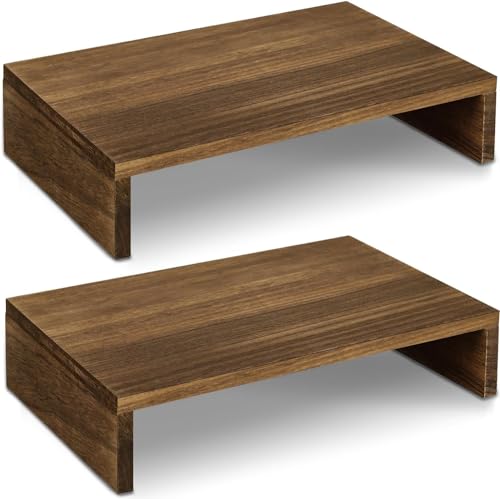 carpentray 14.2 in. Solid Wood Monitor Stand Riser Monitor Riser for Laptop/Screen/Computer Desk Organizer Shelf for Kitchen Home Office (36x24x8.3cm) (2 PCS) - Image 1