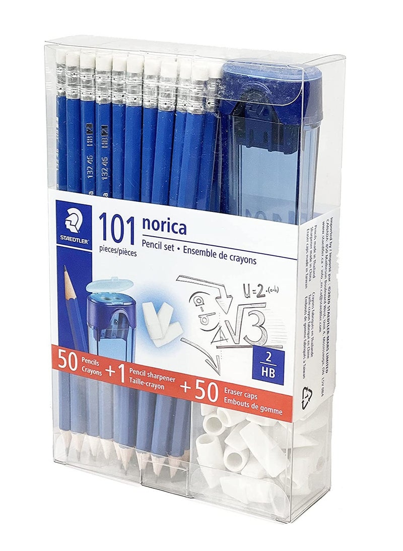 STAEDTLER 101-piece Premium Norica Graphite Pencil Set With 50 Pencils, 50 Eraser Heads and 1 Sharpener - Image 3