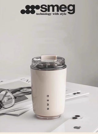 كوب قهوة صغير للسفر، كوب مشروبات عازل سعة 240 مللي مع غطاء مضاد للتسرب، مطرب قهوة طويل الأمد مع غطاء وقش، ترموس قهوة للسفر (أبيض) - view 2