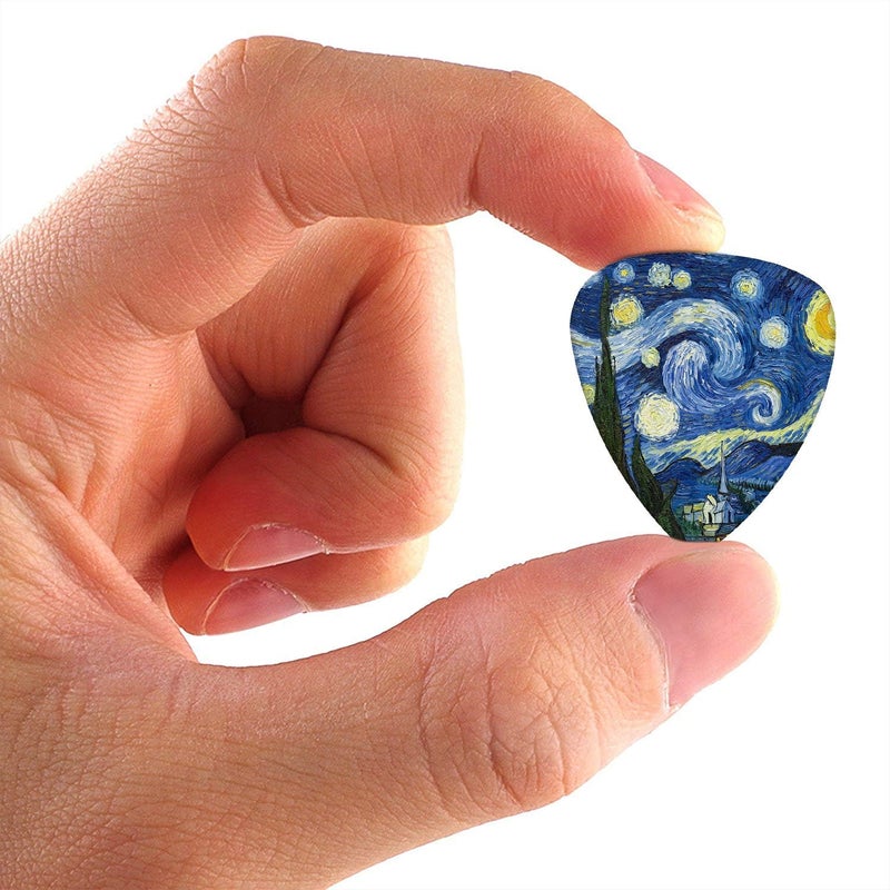 BestSounds 12 Pack Celluloid Guitar Picks Set, Van Gogh Guitar Picks, Metal Pick Storage Box - Unique Guitar Gift For Bass, Electric & Acoustic Guitars (0.71mm) - Image 3